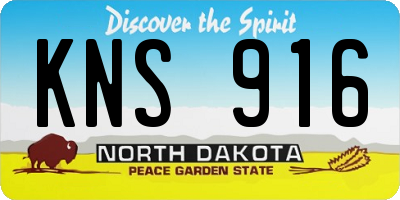 ND license plate KNS916