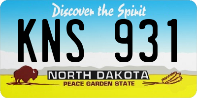 ND license plate KNS931