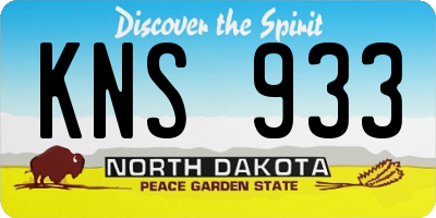ND license plate KNS933