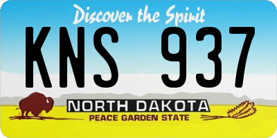 ND license plate KNS937
