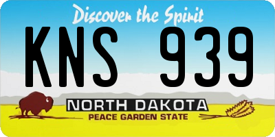 ND license plate KNS939