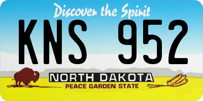 ND license plate KNS952