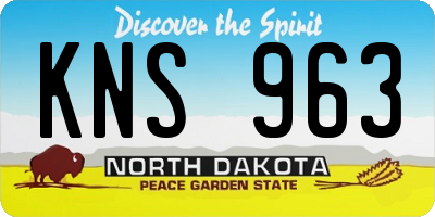ND license plate KNS963