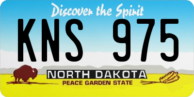ND license plate KNS975