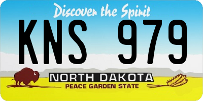 ND license plate KNS979