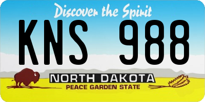 ND license plate KNS988
