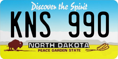 ND license plate KNS990