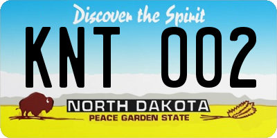ND license plate KNT002
