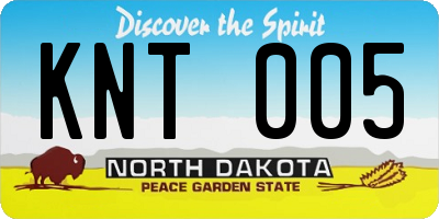 ND license plate KNT005
