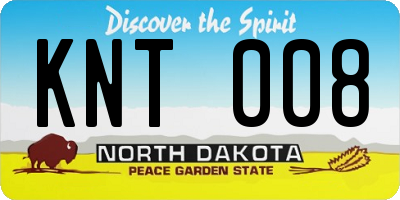ND license plate KNT008