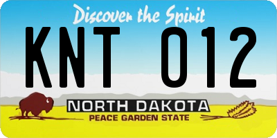 ND license plate KNT012