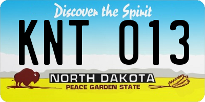 ND license plate KNT013