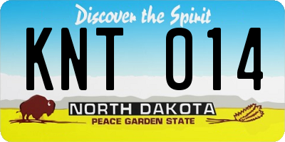 ND license plate KNT014