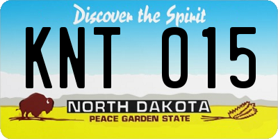 ND license plate KNT015