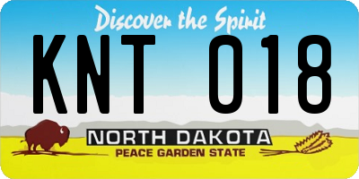 ND license plate KNT018