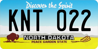 ND license plate KNT022