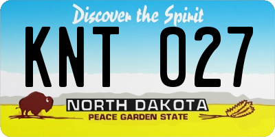 ND license plate KNT027
