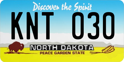 ND license plate KNT030