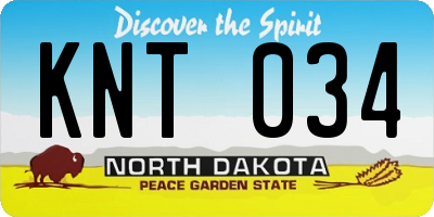 ND license plate KNT034