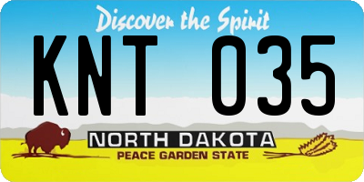 ND license plate KNT035
