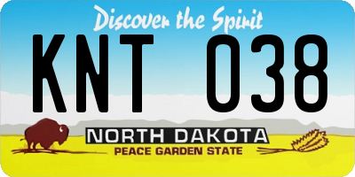 ND license plate KNT038