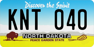 ND license plate KNT040