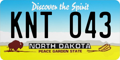 ND license plate KNT043