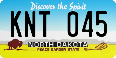 ND license plate KNT045