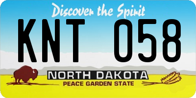 ND license plate KNT058