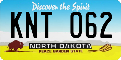 ND license plate KNT062