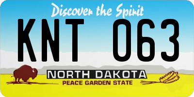 ND license plate KNT063