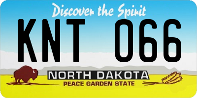 ND license plate KNT066