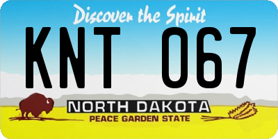 ND license plate KNT067