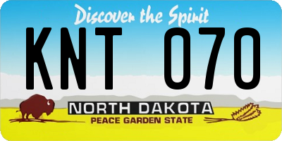 ND license plate KNT070