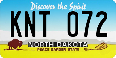 ND license plate KNT072