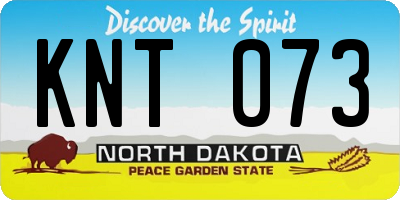 ND license plate KNT073