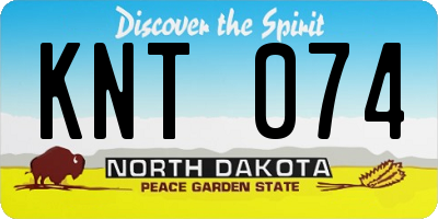 ND license plate KNT074