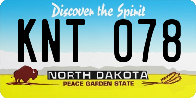 ND license plate KNT078