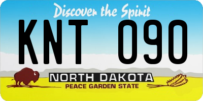 ND license plate KNT090