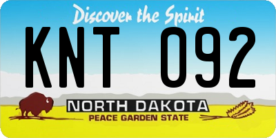 ND license plate KNT092