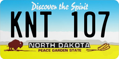 ND license plate KNT107