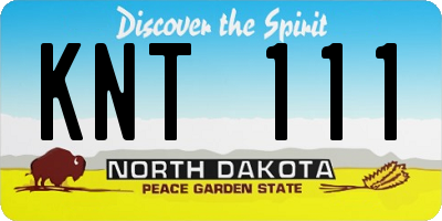 ND license plate KNT111