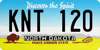 ND license plate KNT120
