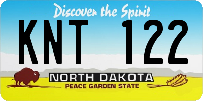 ND license plate KNT122