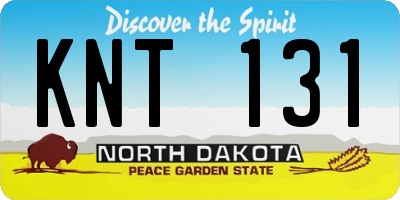 ND license plate KNT131