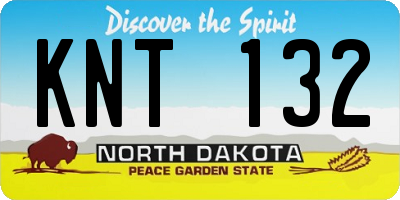 ND license plate KNT132