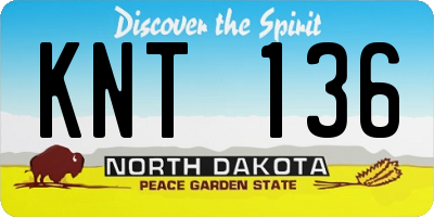 ND license plate KNT136