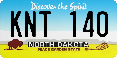 ND license plate KNT140