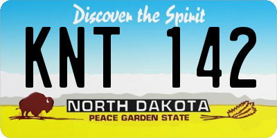ND license plate KNT142