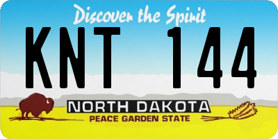 ND license plate KNT144